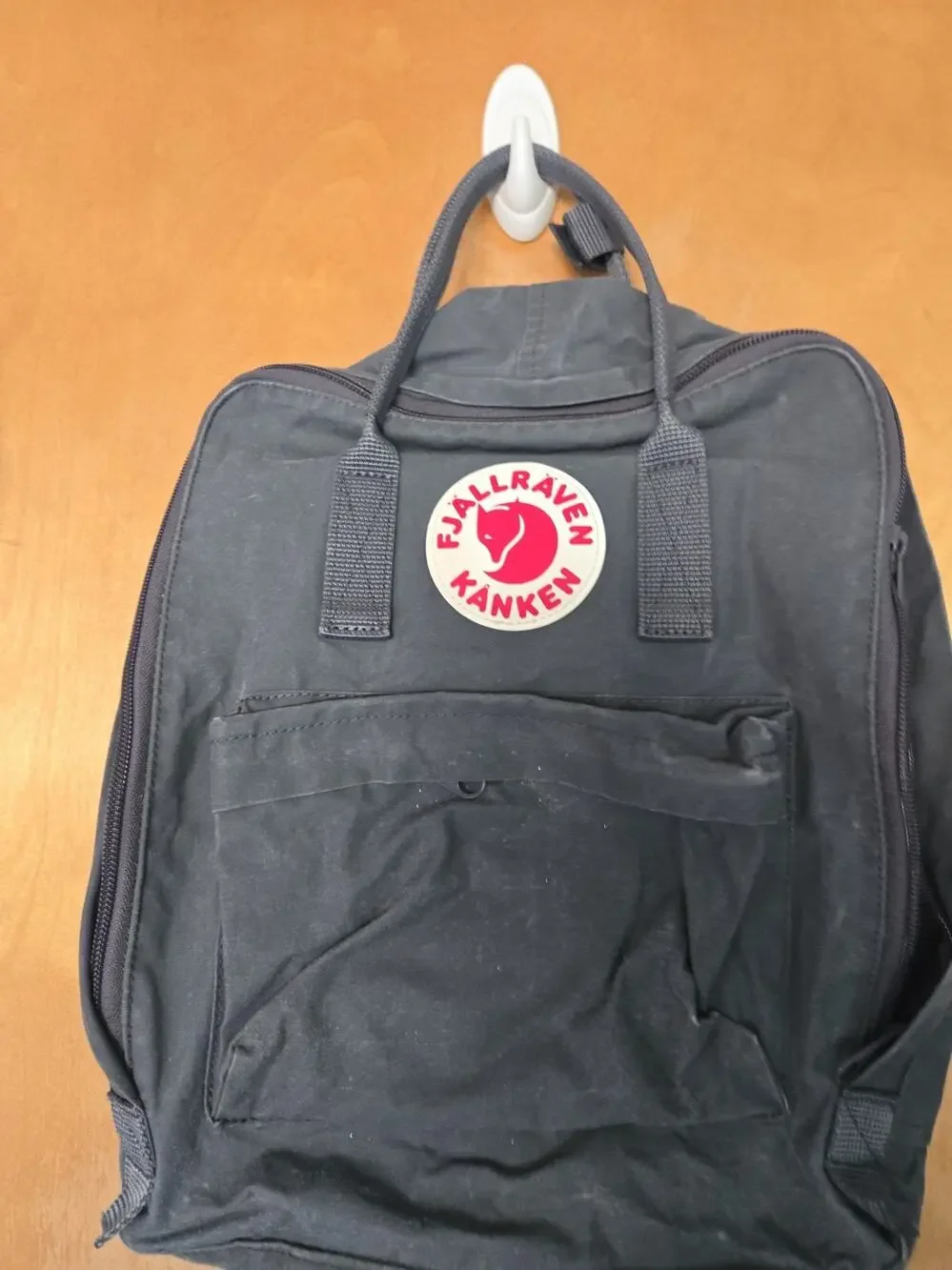 Fjallraven Kanken Genuine Backpack Travel Bag Canvas Graphite Gray Distressed